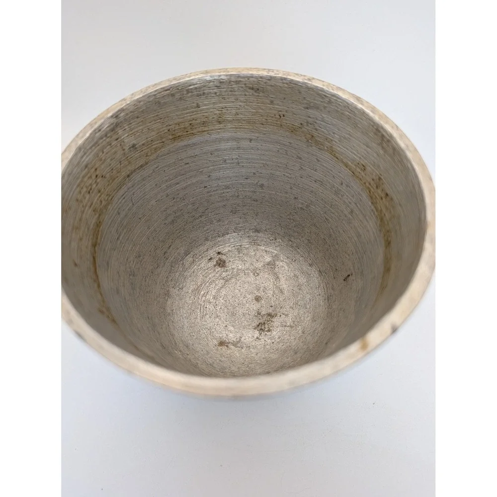 Vintage Cast Aluminum Footed Mortar Pestle Set Silver Rustic Apothecary Kitchen